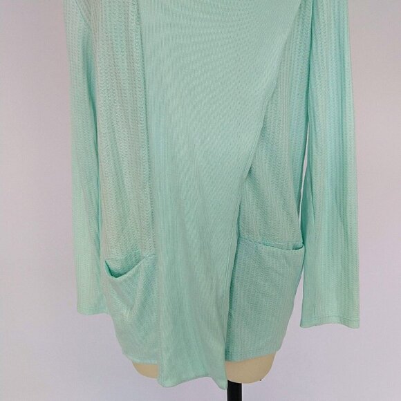 Fresh Produce Mint Green Thermal Wrap Sweater Size M Long Sleeve Made in USA - Picture 4 of 10